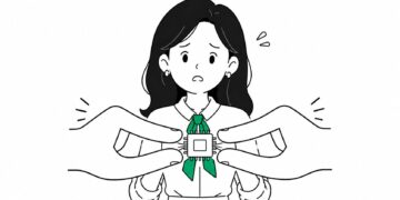 미국의 반도체 표적관세 압박을 표현한 그래픽